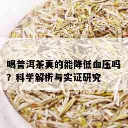 喝普洱茶真的能降低血压吗？科学解析与实证研究