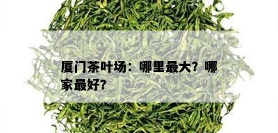 厦门茶叶场：哪里更大？哪家更好？