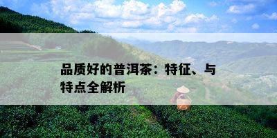 品质好的普洱茶：特征、与特点全解析