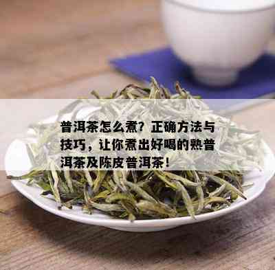 普洱茶怎么煮？正确方法与技巧，让你煮出好喝的熟普洱茶及陈皮普洱茶！