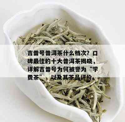 吉普号普洱茶什么档次？口碑更佳的十大普洱茶揭晓，详解吉普号为何被誉为“学费茶”，以及其茶品评价。