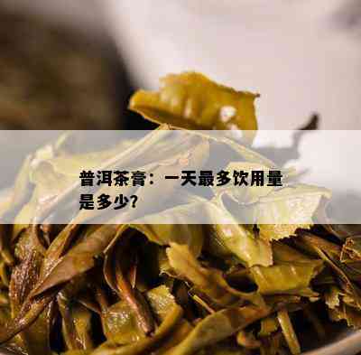 普洱茶膏：一天最多饮用量是多少？