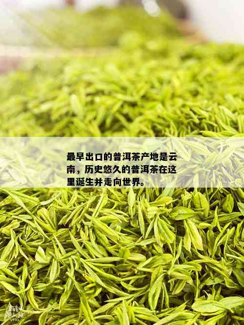 最早出口的普洱茶产地是云南，历史悠久的普洱茶在这里诞生并走向世界。