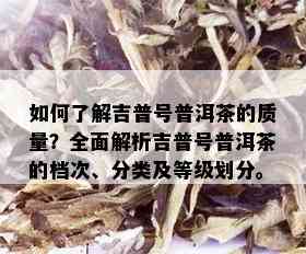 如何了解吉普号普洱茶的质量？全面解析吉普号普洱茶的档次、分类及等级划分。