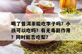 喝了普洱茶能吃李子吗？小孩可以吃吗？有无副作用？同时能否吃梨？