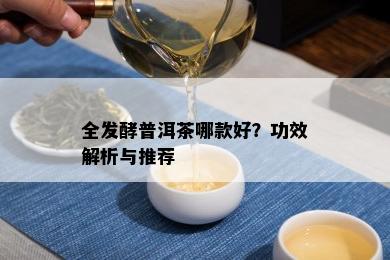 全发酵普洱茶哪款好？功效解析与推荐