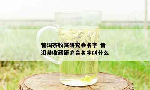 普洱茶收藏研究会名字-普洱茶收藏研究会名字叫什么