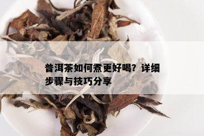 普洱茶如何煮更好喝？详细步骤与技巧分享