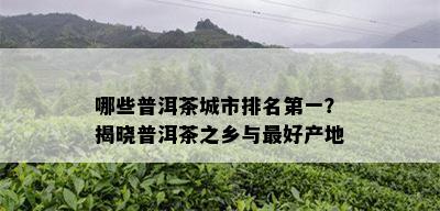 哪些普洱茶城市排名之一？揭晓普洱茶之乡与更好产地