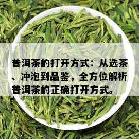 普洱茶的打开方式：从选茶、冲泡到品鉴，全方位解析普洱茶的正确打开方式。