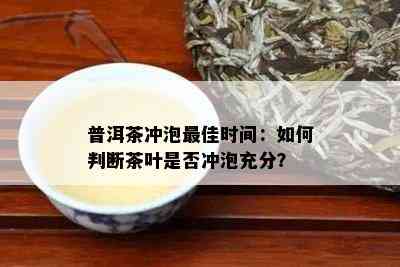 普洱茶冲泡更佳时间：如何判断茶叶是否冲泡充分？