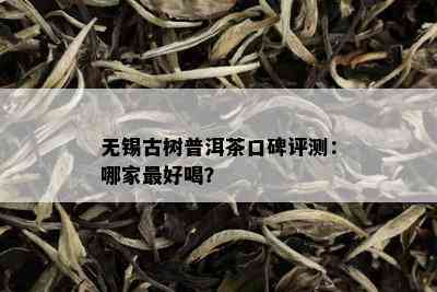 无锡古树普洱茶口碑评测：哪家更好喝？