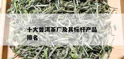 十大普洱茶厂及其标杆产品排名