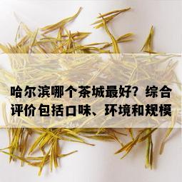 哈尔滨哪个茶城更好？综合评价包括口味、环境和规模