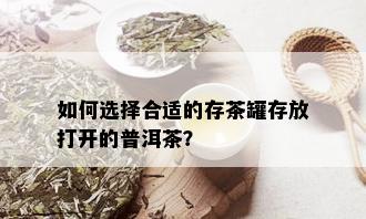 如何选择合适的存茶罐存放打开的普洱茶？