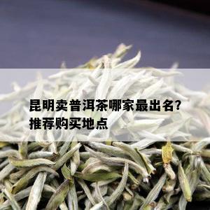 昆明卖普洱茶哪家最出名？推荐购买地点