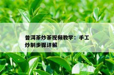 普洱茶炒茶视频教学：手工炒制步骤详解