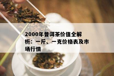 2000年普洱茶价值全解析：一斤、一克价格表及市场行情