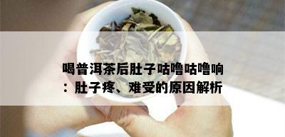 喝普洱茶后肚子咕噜咕噜响：肚子疼、难受的原因解析