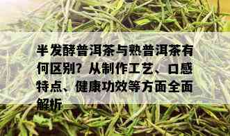 半发酵普洱茶与熟普洱茶有何区别？从制作工艺、口感特点、健康功效等方面全面解析