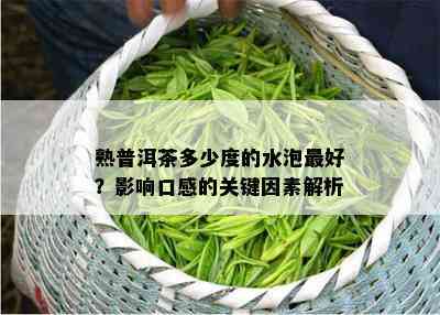 熟普洱茶多少度的水泡更好？影响口感的关键因素解析