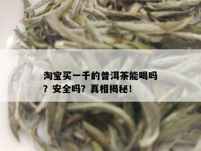 淘宝买一千的普洱茶能喝吗？安全吗？真相揭秘！