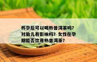 怀孕后可以喝熟普洱茶吗？对胎儿有影响吗？女性在孕期能否饮用熟普洱茶？