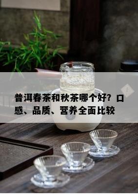 普洱春茶和秋茶哪个好？口感、品质、营养全面比较