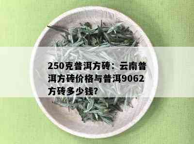 250克普洱方砖：云南普洱方砖价格与普洱9062方砖多少钱？