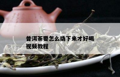 普洱茶要怎么撬下来才好喝视频教程