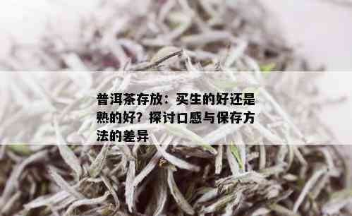 普洱茶存放：买生的好还是熟的好？探讨口感与保存方法的差异