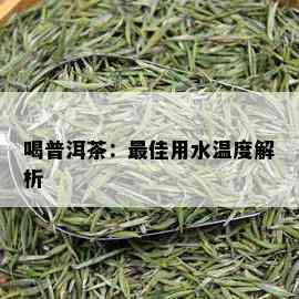 喝普洱茶：更佳用水温度解析