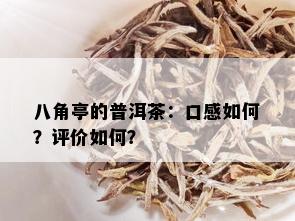 八角亭的普洱茶：口感如何？评价如何？