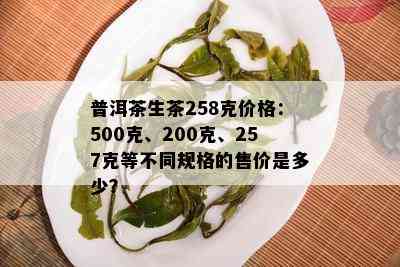 普洱茶生茶258克价格：500克、200克、257克等不同规格的售价是多少？