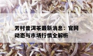 芳村普洱茶最新消息：官网动态与市场行情全解析