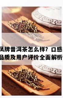 凤牌普洱茶怎么样？口感、品质及用户评价全面解析