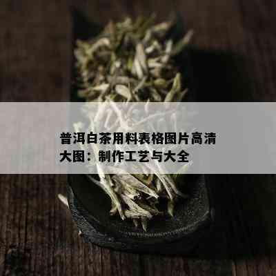 普洱白茶用料表格图片高清大图：制作工艺与大全