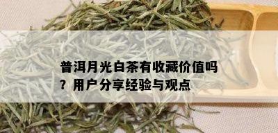 普洱月光白茶有收藏价值吗？用户分享经验与观点