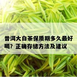 普洱大白茶保质期多久更好喝？正确存储方法及建议