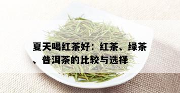 夏天喝红茶好：红茶、绿茶、普洱茶的比较与选择