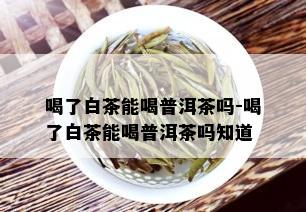 喝了白茶能喝普洱茶吗-喝了白茶能喝普洱茶吗知道