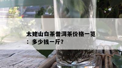 太姥山白茶普洱茶价格一览：多少钱一斤？