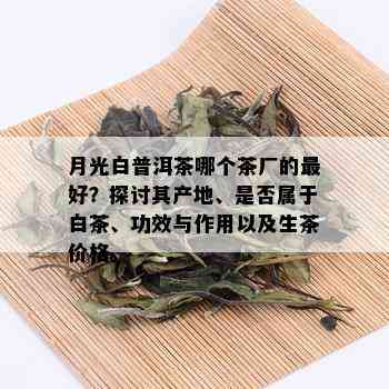 月光白普洱茶哪个茶厂的更好？探讨其产地、是否属于白茶、功效与作用以及生茶价格。