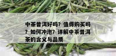 中茶普洱好吗？值得购买吗？如何冲泡？详解中茶普洱茶的含义与品质