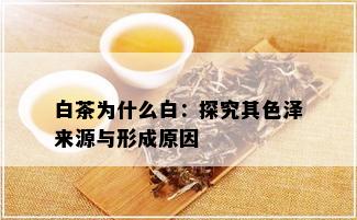 白茶为什么白：探究其色泽来源与形成原因