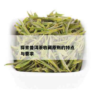 探索普洱茶收藏原则的特点与要求