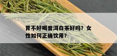 胃不好喝普洱白茶好吗？女性如何正确饮用？