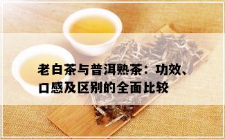 老白茶与普洱熟茶：功效、口感及区别的全面比较