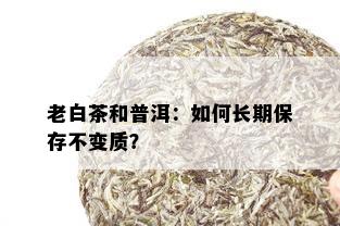 老白茶和普洱：如何长期保存不变质？