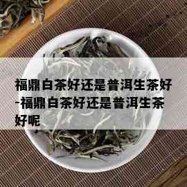 福鼎白茶好还是普洱生茶好-福鼎白茶好还是普洱生茶好呢